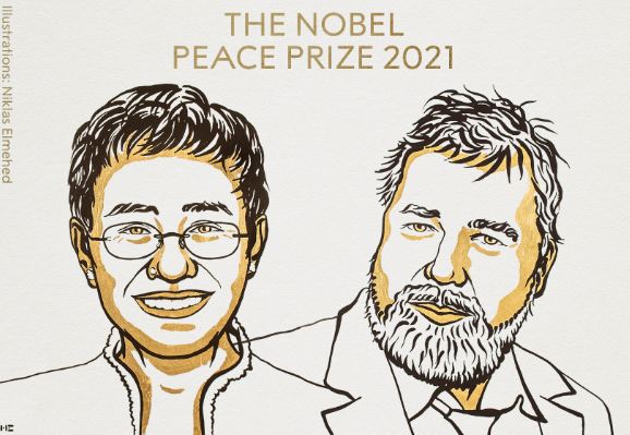 Nobel 2021: ਮਾਰੀਆ ਰੇਸਾ ਅਤੇ ਦਮਿਤੱਤਰੀ ਮੁਰਾਤੋਵ ਨੂੰ ਮਿਲਿਆ ਨੋਬਲ ਸ਼ਾਂਤੀ ਪੁਰਸਕਾਰ