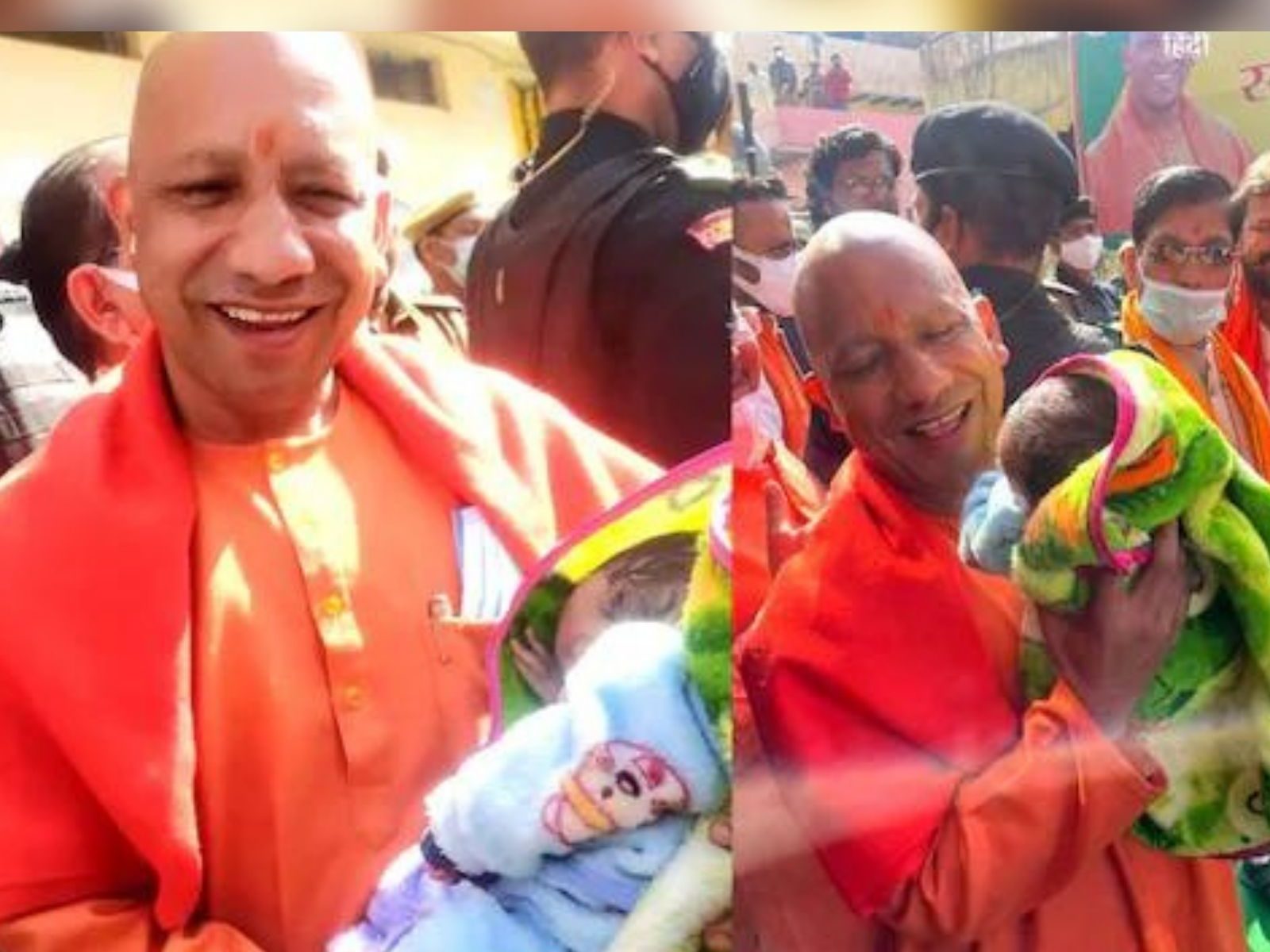UP Election: ਮੁਸਲਿਮ ਮਹਿਲਾ ਦੇ ਬੱਚੇ ਨੂੰ ਲਾਡ ਕਰਦੇ ਨਜ਼ਰ ਆਏ ਯੋਗੀ ਆਦਿਤਿਆਨਾਥ 