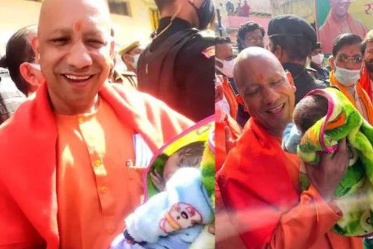 UP Election: ਮੁਸਲਿਮ ਮਹਿਲਾ ਦੇ ਬੱਚੇ ਨੂੰ ਲਾਡ ਕਰਦੇ ਨਜ਼ਰ ਆਏ ਯੋਗੀ ਆਦਿਤਿਆਨਾਥ 