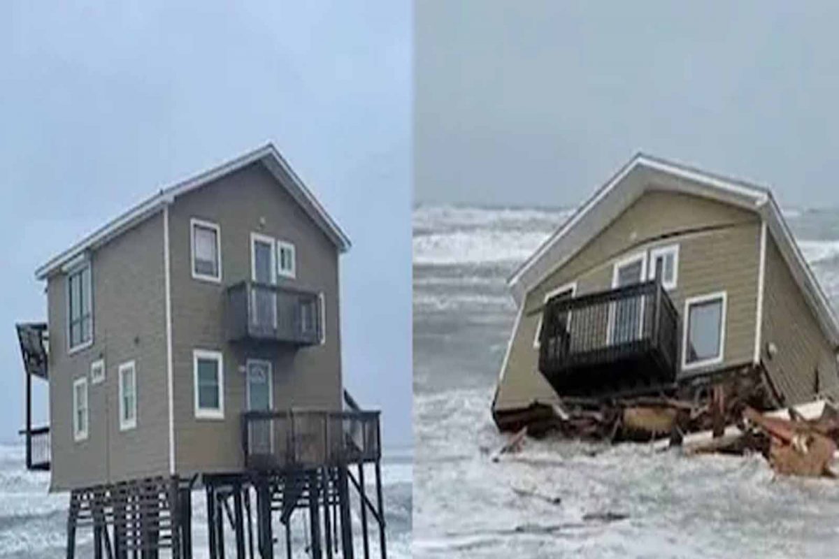 Beach House Collapse Video: ਬੀਚ 'ਤੇ ਬਣਿਆ 3 ਕਰੋੜ ਦਾ ਘਰ ਪਾਣੀ 'ਚ ਰੁੜ੍ਹਿਆ, ਦੇਖੋ ਭਿਆਨਕ ਮੰਜ਼ਰ!